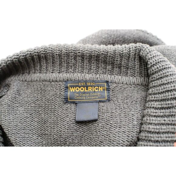 Woolrich Women's Charcoal Heather Cardigan Sweater S buttons collar - Picture 3 of 7